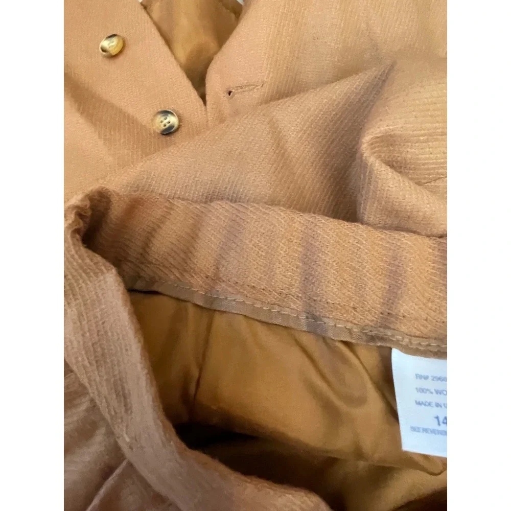 Pendleton Womens Skirt 14 Midi Camel Tan 100% Virgin Wool Vintage USA Modest